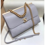 Chanel Coco Luxe Small Flap Bag A57086 Light Gray 2018