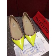 Valentino PATENT rockstud ballet flats yellow
