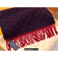 Louis Vuitton Monogram cashmere Scarf 175x35cm burgundy