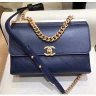 Chanel Coco Luxe Small Flap Bag A57086 Navy Blue 2018