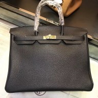 HERMES BIRKIN 40 BLACK IN ORIGINAL TOGO LEATHER WITH GOLD HARDWARE