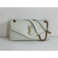 saint laurent calypso bag in plunged lambskin BLANC VINTAGE 2023(original quality)