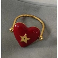 Dior Red Heart Ring Gold 2018