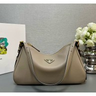 Prada Aimée small leather shoulder bag 1BC229 Travertine 2024