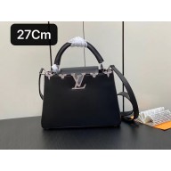 louis vuitton Capucines BB handbag black WITH crystal flowers M51783 2023