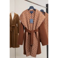 louis vuitton Reversible Zip-Off Wrap Coat brown 2024