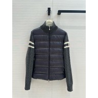 MONCLER Padded Wool Zip-Up Cardigan black 2024