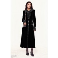 CHANEL BLACK VELVET LONG COAT 2024