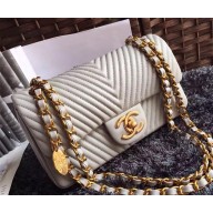 Chanel small lambskin flap bag A92087 grey