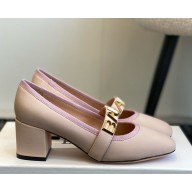 Bally  Spell 50mm lettering-detail leather pumps nude pink 2025