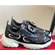 Roger Vivier Embellished leather-trimmed sneakers BLACK 2025