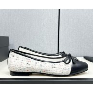 Chanel Ballet flats silk &sheepskin white/black 2025