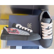 DIOR AND KAWS B33 Sneaker – LIMITED AND NUMBERED EDITION Navy Blue Calfskin with Blue and White Dior Oblique Canvas 2025