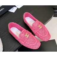 Chanel loafers Hemp Rope with CC logo pink 2025