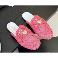 Chanel mules Hemp Rope with CC logo pink 2025