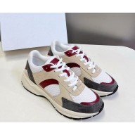 CELINE RUNNER CR-03 LOW LACE-UP SNEAKER in MESH, CALFSKIN AND SUEDE CALFSKIN  WHITE/beige  2025