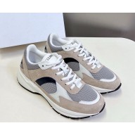CELINE RUNNER CR-03 LOW LACE-UP SNEAKER in MESH, CALFSKIN AND SUEDE CALFSKIN  WHITE/grey  2025