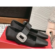 Roger Vivier Belle Vivier embellished satin flats black 2025