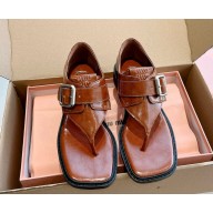 MIU MIU shiny leather with buckle sandals in Caramel 2025