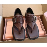 MIU MIU leather with buckle sandals in burgundy 2025