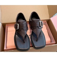 MIU MIU leather with buckle sandals in Briarwood 2025