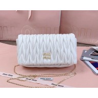 MIU MIU Matelassé nappa leather mini-bag 5BP086 white 2024