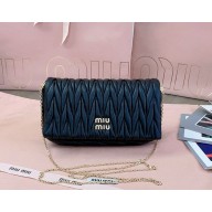 MIU MIU Matelassé nappa leather mini-bag 5BP086 Black 2024