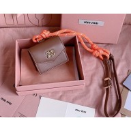 Miu Miu Leather wallet with leather and cord shoulder strap 5DN002-01 2024