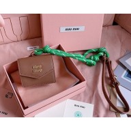 Miu Miu Leather wallet with leather and cord shoulder strap 5DN002-03 2024