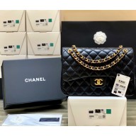 Chanel Original Quality Large Classic Flap Bag 58600 in Sheepskin Black with Gold Hardware
