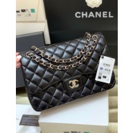 Chanel Original Quality Large Classic Flap Bag 58600 in Sheepskin Black with Silver Hardware