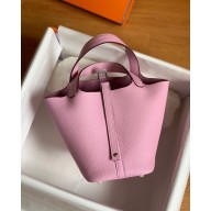 Hermes Picotin Lock Bag in original togo leather Mauve with silver hardware(handmade)