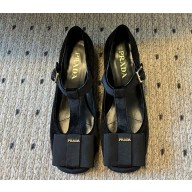 Prada 45 Delicate Bows Velvet Pumps black 2025