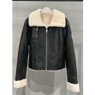 Dior Shearling-lined leather jacket black 1101-2024ss