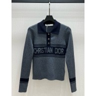 Dior Nylon and wool Collar Sweater grey 1101-2024