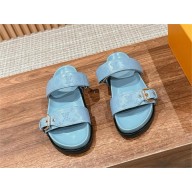 Louis Vuitton Bom Dia Flat Comfort Mule1ACKIR blue 2024