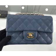 Chanel Lambskin Quilted Leather Classic Flap Bag A1116 Dark Blue/Gold