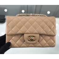 Chanel Lambskin Quilted Leather Classic Flap Bag A1116 Apricot/Gold