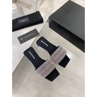 alexander wang crystal slides pink