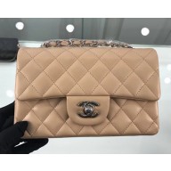 Chanel Lambskin Quilted Leather Classic Flap Bag A1116 Apricot/Silver