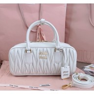 MIU MIU Arcadie matelassé nappa leather bag 5BB148 white 2024