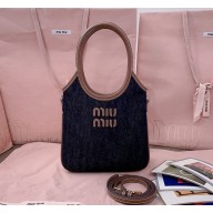Miu Miu IVY denim handbag 5BA281 Blue/Brandy 2024