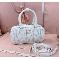 MIU MIU Arcadie matelassé nappa leather mini-bag 5BP088 White 2024