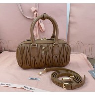MIU MIU Arcadie matelassé nappa leather mini-bag 5BP088 Caramel 2024