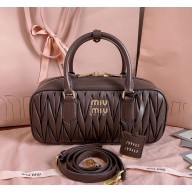 MIU MIU Arcadie matelassé nappa leather bag 5BB148 Briarwood 2024