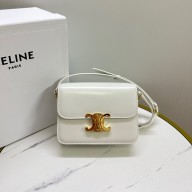 celine Teen Triomphe Bag in SHINY CALFSKIN white 2023