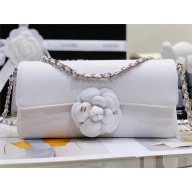 Chanel Plexi Clutch with Chain and Camellia white 2023