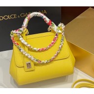 Dolce & Gabbana Medium Sicily bag in Dauphine calfskin • yellow 2024