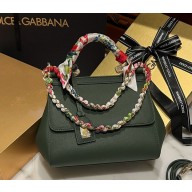 Dolce & Gabbana Medium Sicily bag in Dauphine calfskin • blackish green 2024