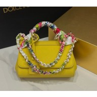 Dolce & Gabbana small Sicily bag in Dauphine calfskin • yellow 2024